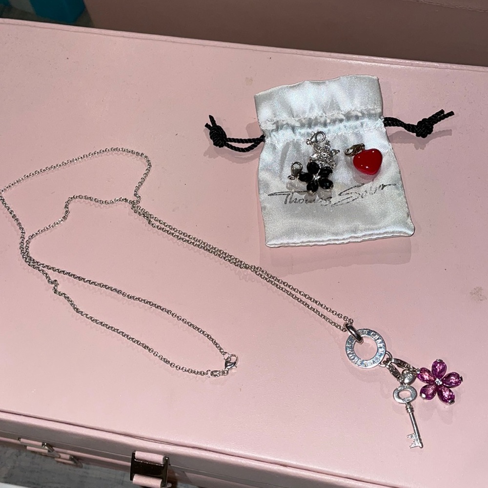 Thomas Sabo 30 inch sterling silver necklace with 5 charms